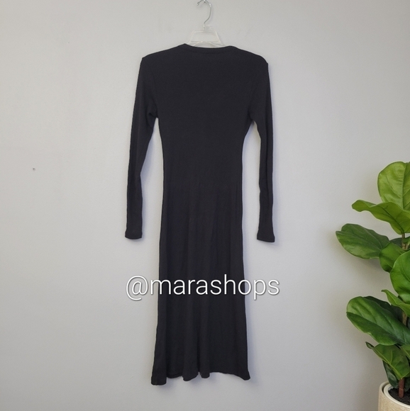 James Perse Black Ribbed Cardigan Dress - Picture 5 of 6